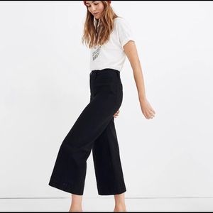 Madewell black Emmett wide-leg crop pants